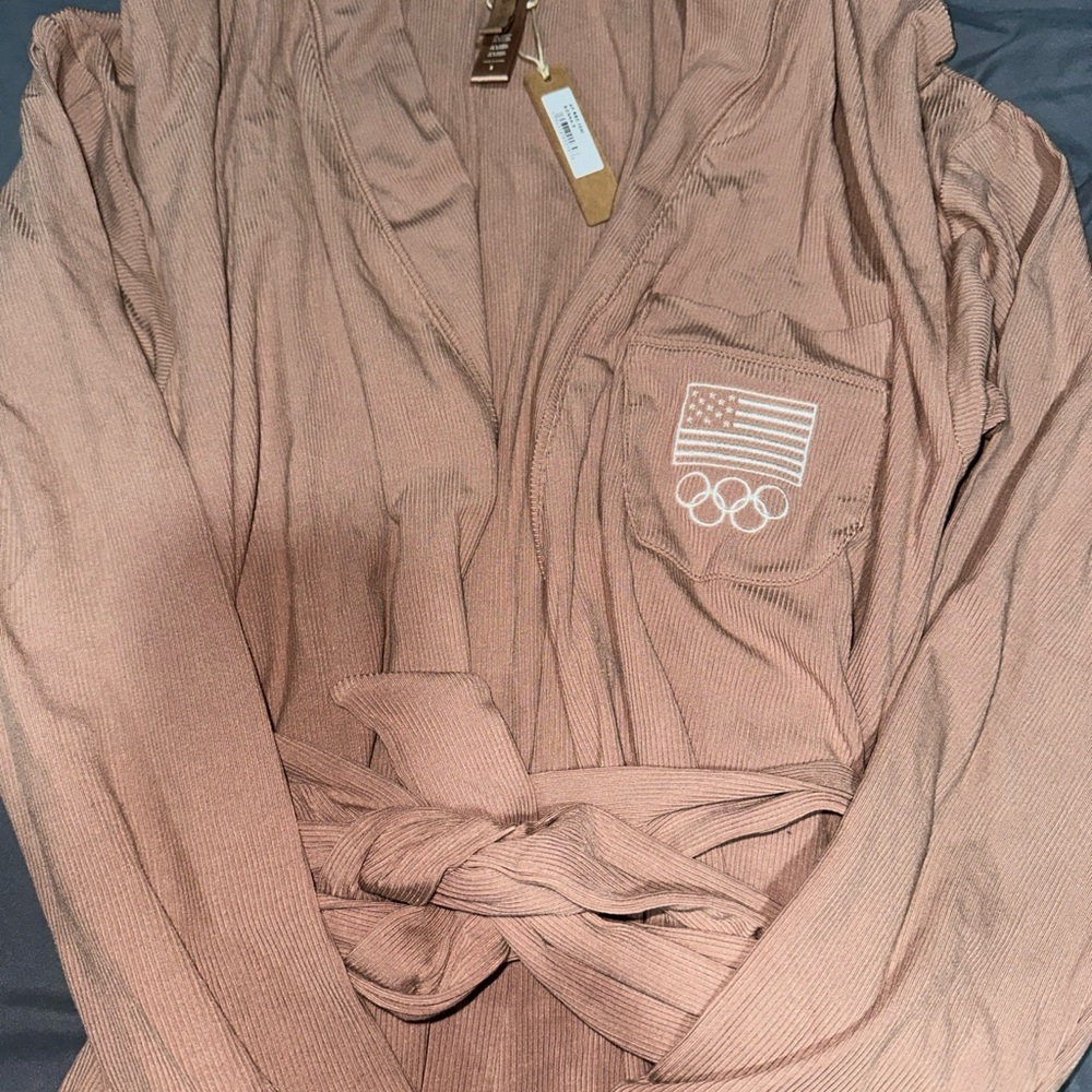 SKIMS team USA Olympic soft lounge ribbed robe SIENNA SIZE SMALL